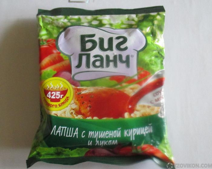 
                            Лапша быстрого приготовления с тушёной курицей и луком &laquo;Биг Ланч&raquo;
                         - отзывы